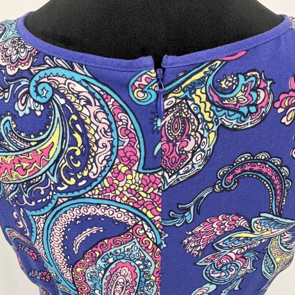 Talbots Maxi Dress Womens‎ 6 Purple Paisley Sleeveless Zip Cottagecore Pintuck - Picture 7 of 8